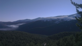Cloud hangs over the valley in La Sierra de Guadarrama